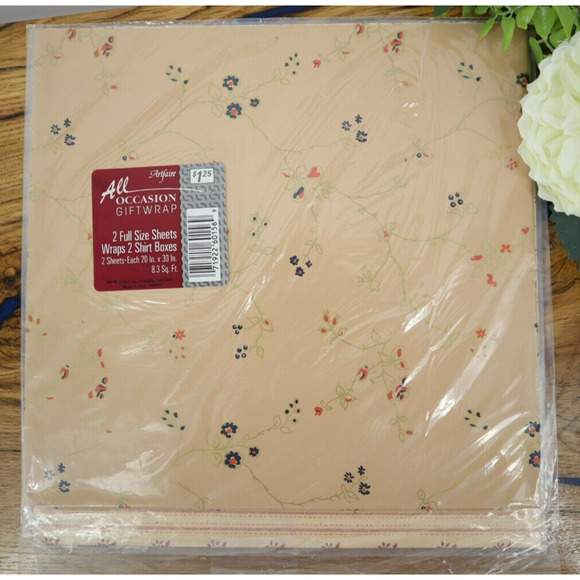 Vintg 1970s 80s 90s Wrapping Paper Gift Wrap Lot 10 Geometric Floral shells NOS - Picture 9 of 11